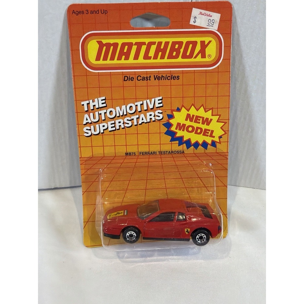 Vintage Matchbox Ferrari Testarossa Diecast Car MOC Automotive Superstars Sealed